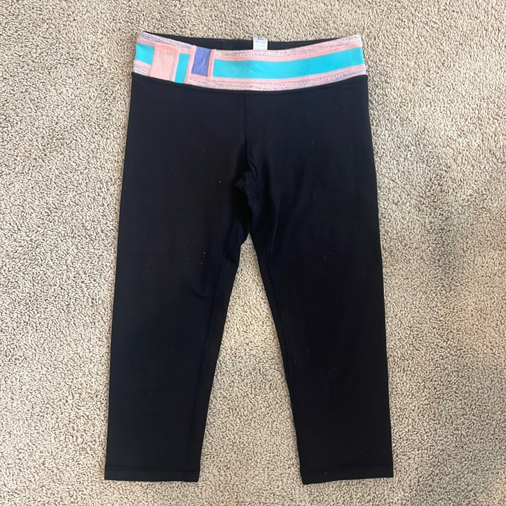 Girls Ivivva cropped black leggings